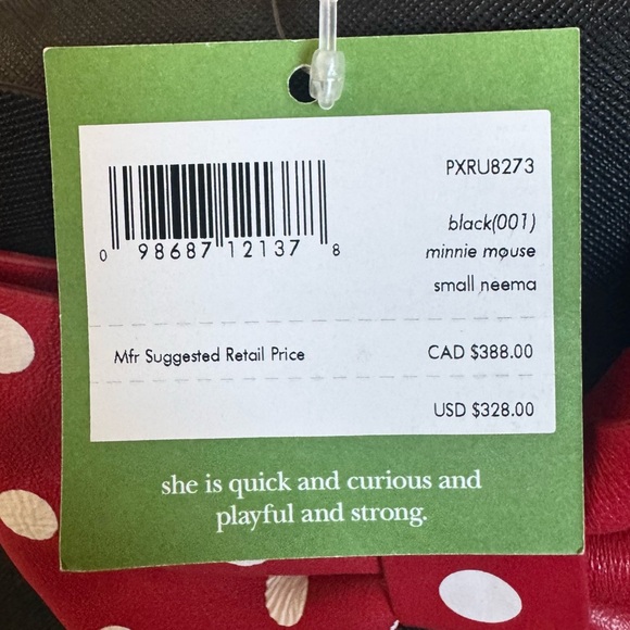 NEW WITH TAGS AND DUST BAG Kate Spade Black Minnie Mouse Small Neema Backpack